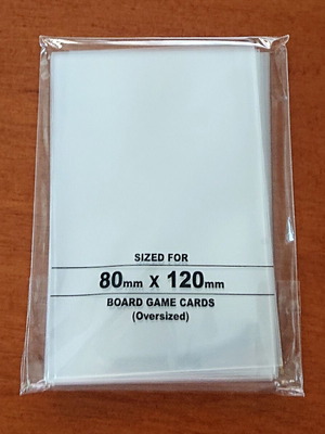 Plastic transparent card sleeves for board games 80mm x 120mm new, Kaissa