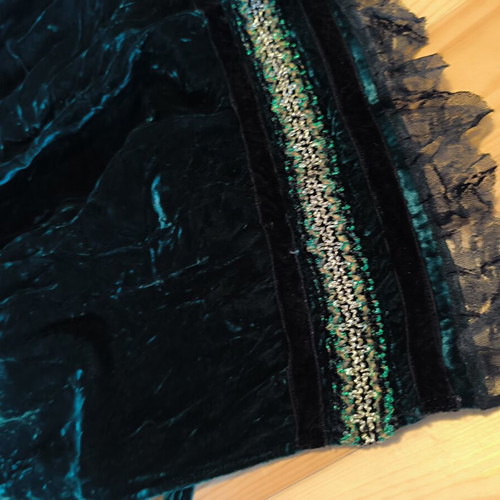 Traditional set green velvet apron and bodice from Voio Kozani vintage used