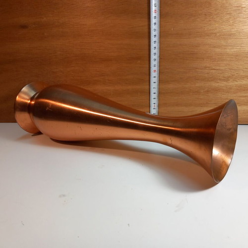 Copper vase tall 35 cm used with minor surface wear