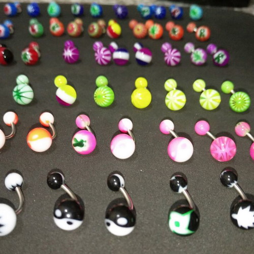 Piercing earrings for navel, belly, ears, stainless steel, new