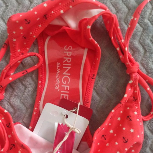 Springfield bikini new with tags, red-orange, size S, with ties