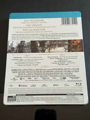 Gladiator Steelbook Blu-Ray като ново, 2 диска, английски субтитри