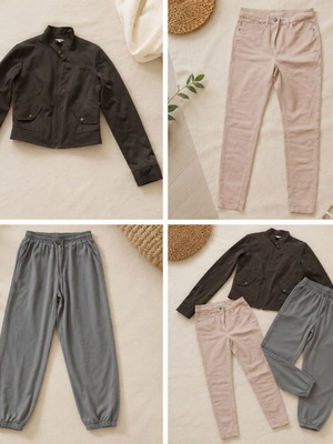 Jacket set with two pants, new, sizes XS and S