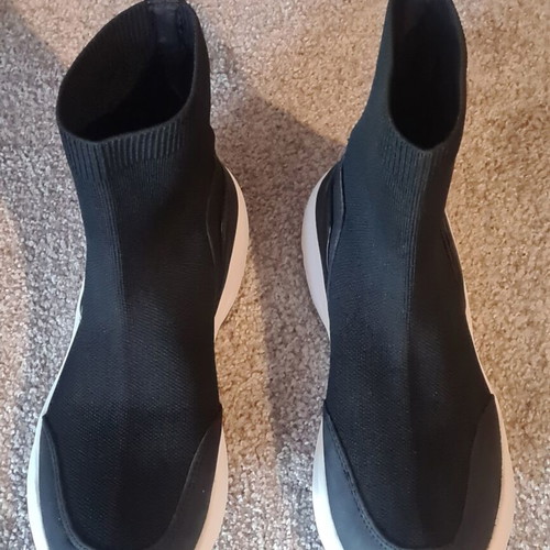 Zara sock boots size 38 like new black and white