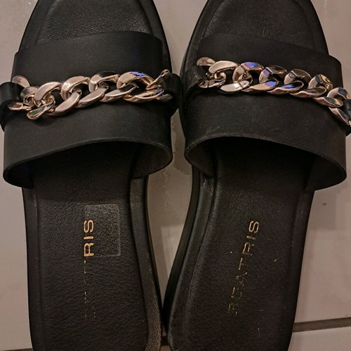 Leather flat shoes like new, black, size 36