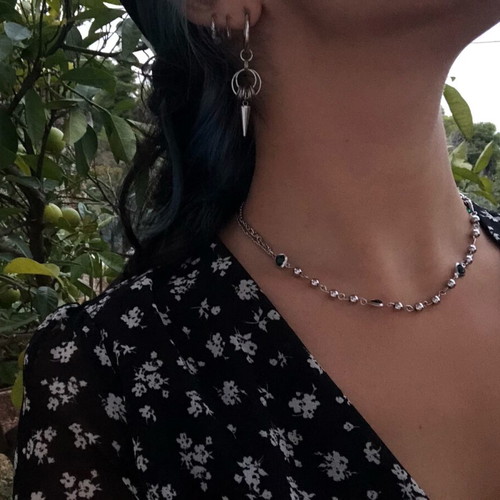 Fairy Y2k Boho Alternative Gothic Grunge Necklace new, green and silver
