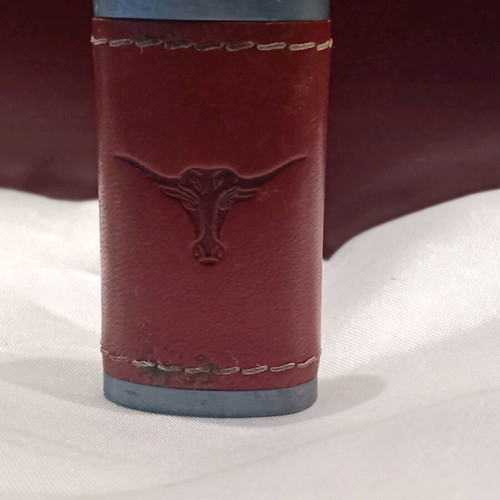 Marlboro Red Code collectible lighter case leather and metal like new