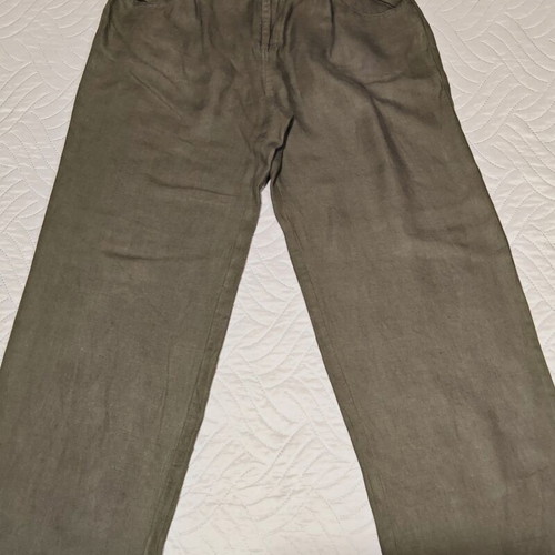 Karavan Khaki Linen Pants size L like new, wide leg