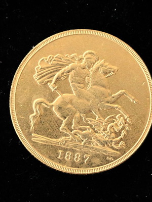 5 Πεντόλιρο Αγγλίας επίχρυσο 24Κ νόμισμα Βασίλισσα Βικτώρια 1887