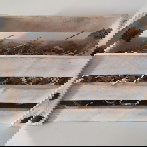 Ξύλινο διακοσμητικό καφάσι μεταχειρισμένο με χερούλια σχοινί