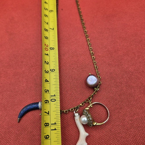 Katerina Psoma 925 Silver Gold Plated Statement Necklace used