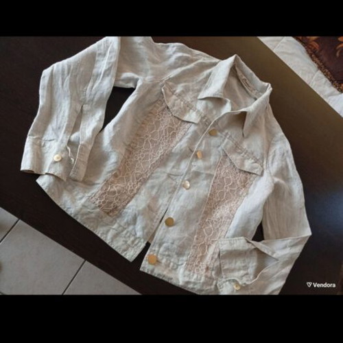 Linen beige suit set Abysse like new, size 52