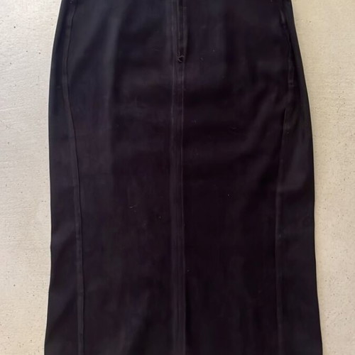 Vintage handmade velvet blue-black midi skirt like new, size S