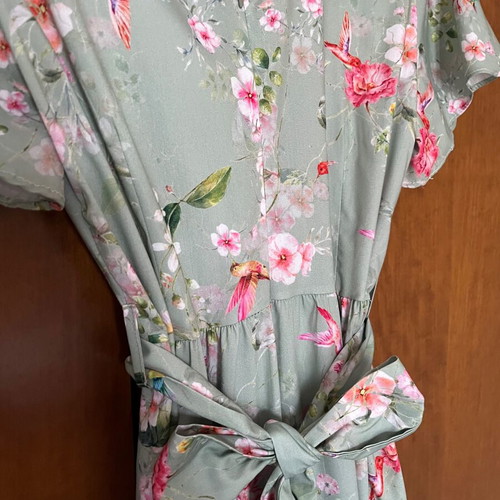 Forel maxi wrap dress like new, colorful green, sizes S-M