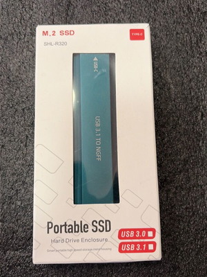 M.2 S-ATA/NGFF SHL-R320 USB-C 3.1 enclosure, green, kit