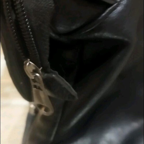 Backpack bag used, black, adjustable straps, faux leather