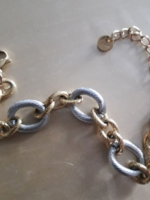 Two-tone stainless steel bracelet new, gold and silver