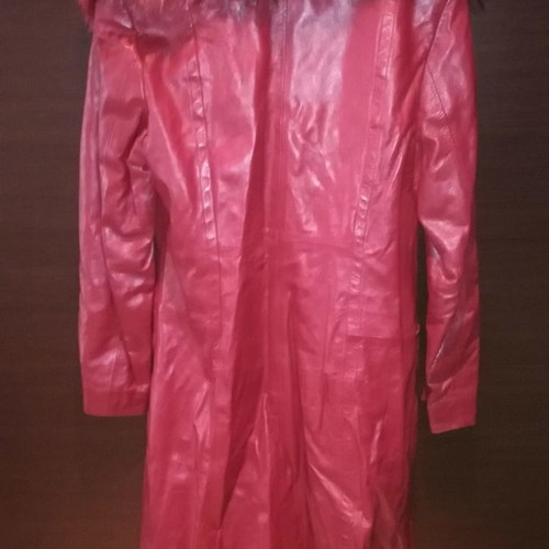 Vittorio Italia leather women's jacket used, burgundy, size small