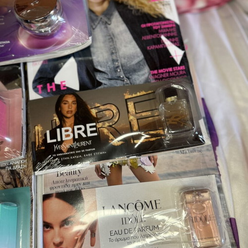 Beauty Bundle with ELLE and Madame Figaro magazines and luxury perfume samples