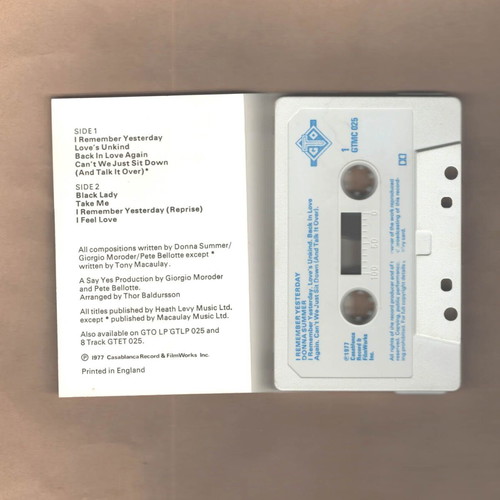 Donna Summer I Remember Yesterday cassette used, pop