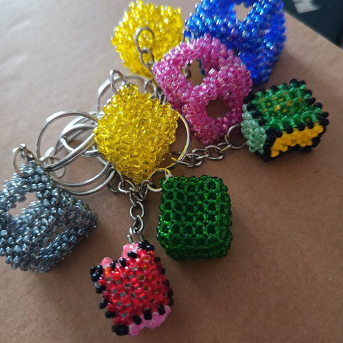Handmade beaded keychain new, multicolor