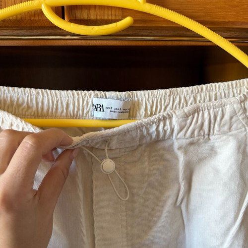 Cargo corduroy pants Zara white new, size S