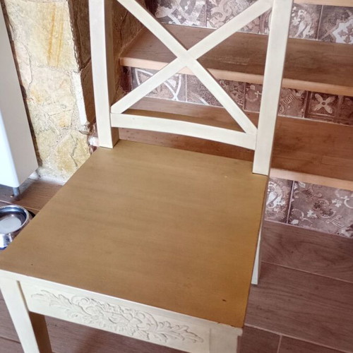 Country style wooden chair, vintage, Italian origin