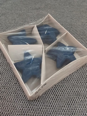 IKEA Julen Star-Shaped Unscented Candles Set of 4 New