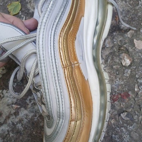 Nike Air Max 97 sneakers used, size 38, white and gold