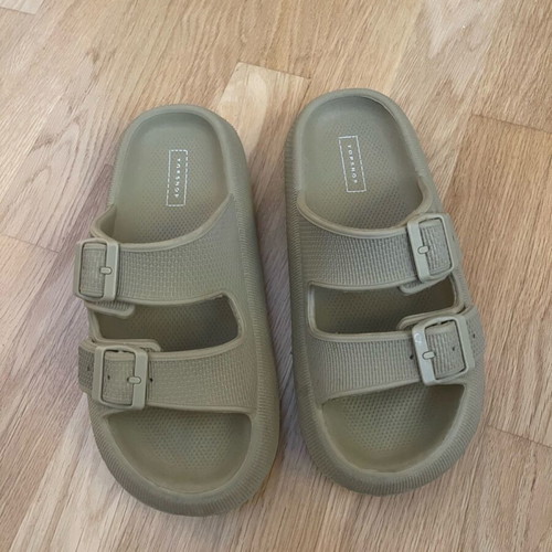 Topshop flat slippers like new, size 39, green