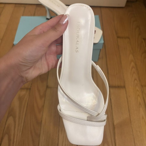 Tsoukalas Shoes white mules size 38 like new