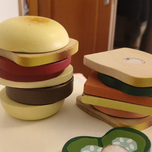 Wooden cutting fruits set with knife and cutting board, Plan Toys