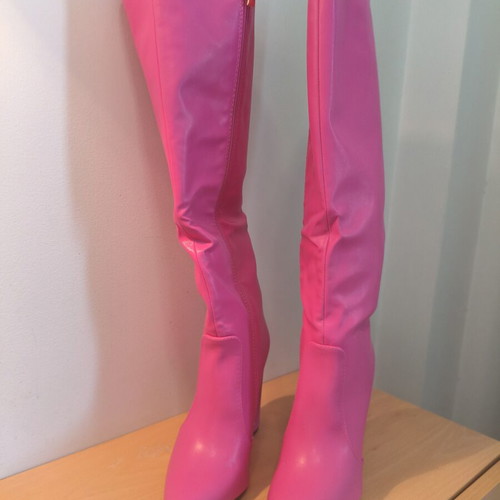 Tsoukalas Shoes Fuchsia High Boots new, size 38, thick heel