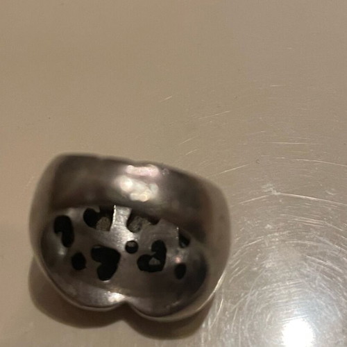 Silver heart ring used, size 7 with K hallmark