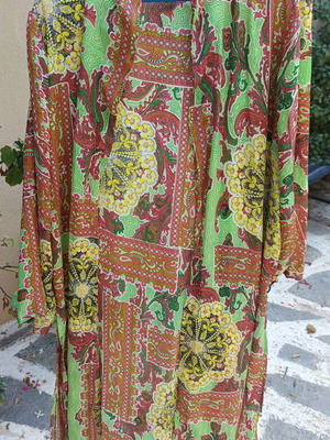 Boho kimono art silk 100% one size new, colorful