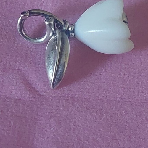 A.L.E. flower charm with white zirconia