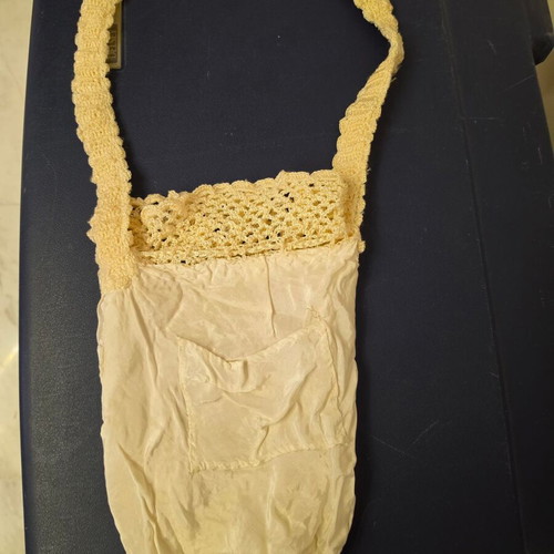 Handmade summer knitted shoulder bag, vintage style, beige