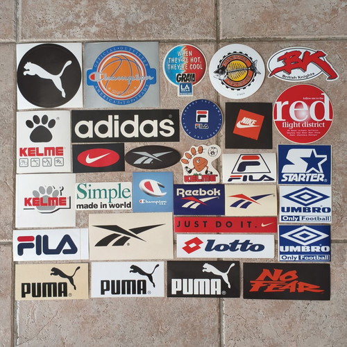 Vintage sports brand stickers like new from Nike Adidas Puma Fila Reebok Lotto
