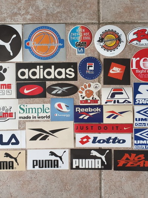 Vintage sports brand stickers like new from Nike Adidas Puma Fila Reebok Lotto