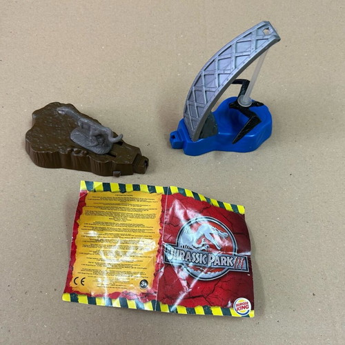 Jurassic Park III Playset Amblin 2001 for Burger King meal used, pack of 2