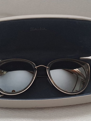 Zara Cat-Eye Metallic Sunglasses like new with original hard case