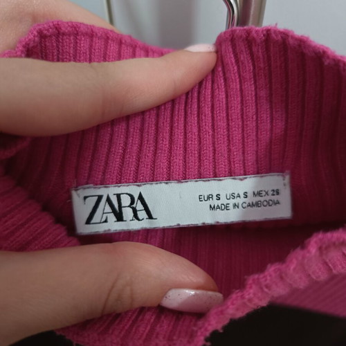 Zara turtleneck sweater like new, brown and pink, size S