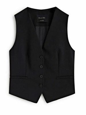 Massimo Dutti vest new, black, size Medium