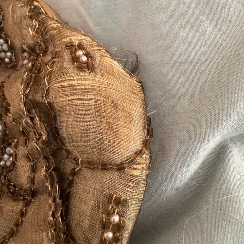 Vintage clutch handbag used gold color