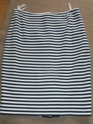 Madeleine summer cotton skirt new, striped blue and white