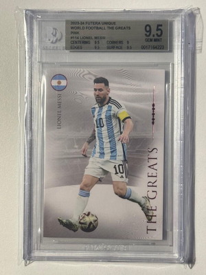 2023 Futera Unique Nostalgia The Greats Lionel Messi 32/55 Argentina BGS 9.5 GEM