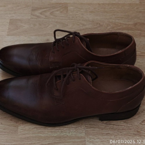 Haralas Men's Leather Dress Shoes Used Brown Size 41