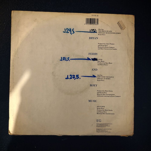 Bryan Ferry The Price Of Love 12'' Vinyl Maxi Single used