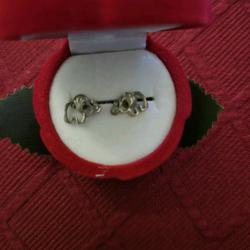 Silver 925 earrings with elephant design new