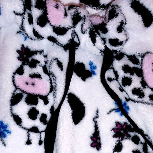 Pajama pants with fluffy cow print used, size XS-S